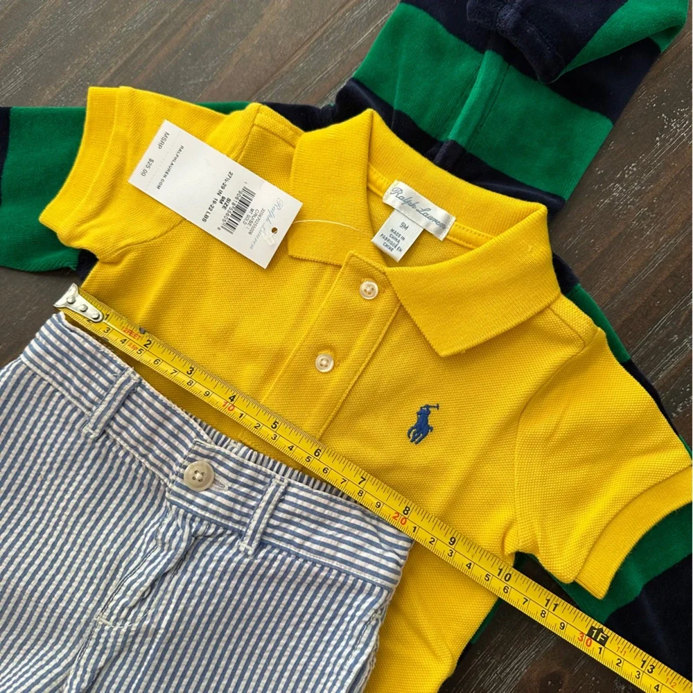 Polo Ralph Lauren Baby Boy Bundle Jacket Shirt Shorts Set 6-9 months